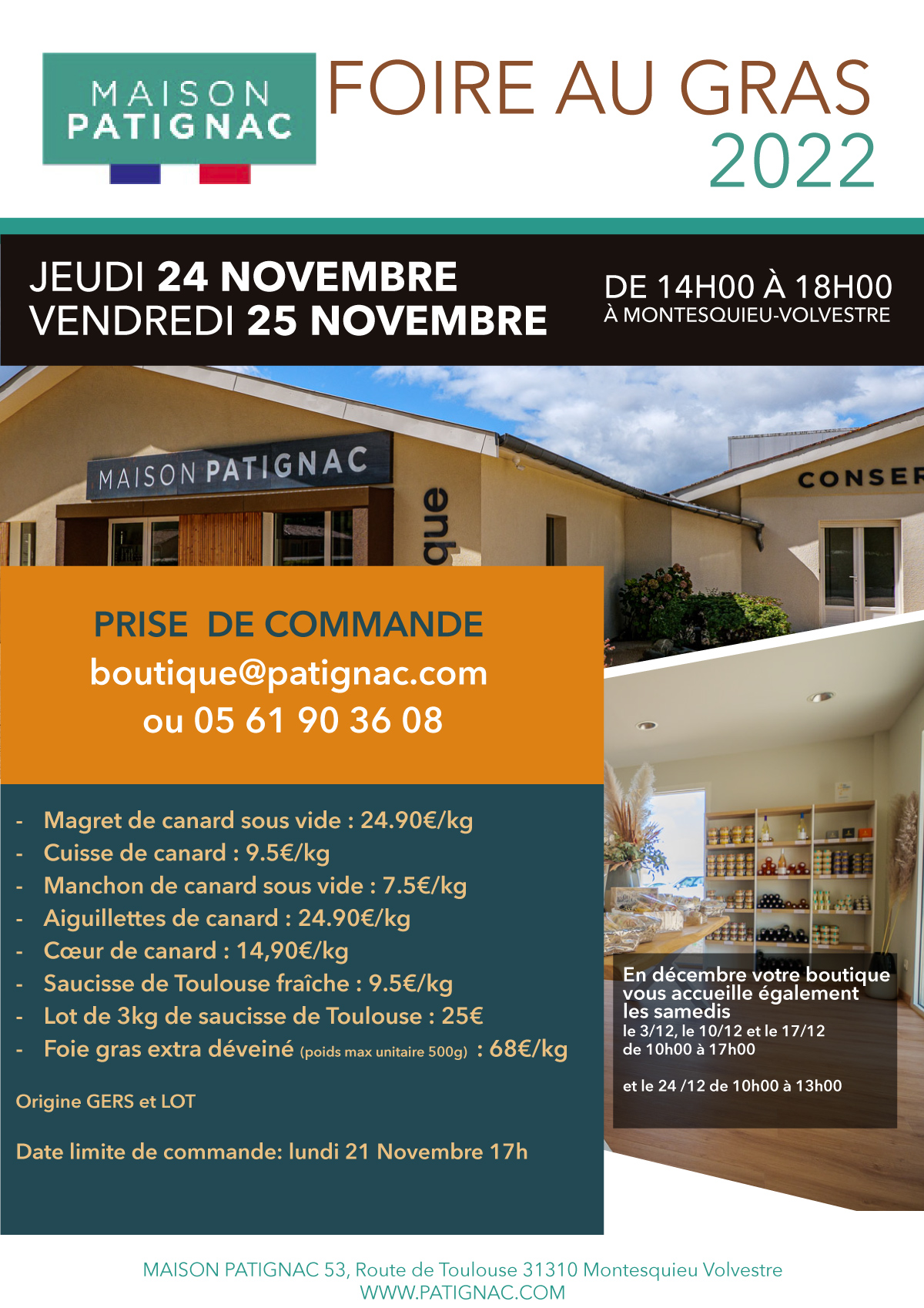 Foire au gras à la maison Patignac